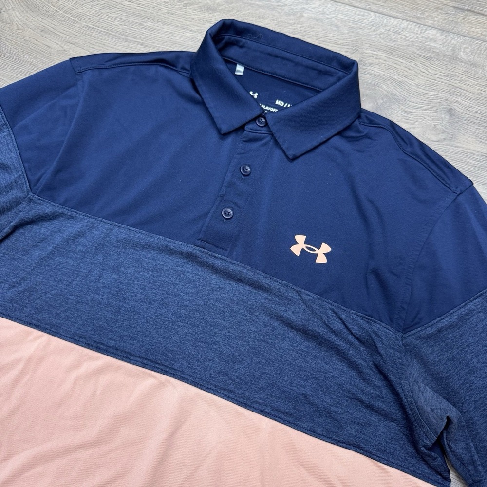 Under Armour Playoff Polo Men's Sz M Striped Print Golf Casual Prep